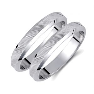 Ζευγάρι Βέρες γάμου-αρραβώνα Λευκόχρυσο Κ14 (Σχ.220Λ)