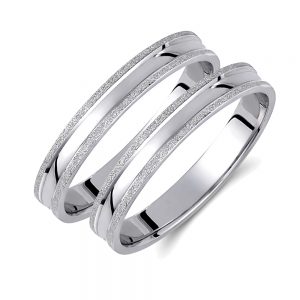 Λευκόχρυσο Ζευγάρι Βέρες γάμου - αρραβώνα 14Κ (Σχ.415)