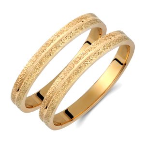 Ζευγάρι Βέρες γάμου-αρραβώνα Χρυσό Κ14 (Σχ.97)