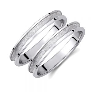 Ζευγάρι Βέρες γάμου-αρραβώνα Λευκόχρυσο Κ14 (Σχ.413)