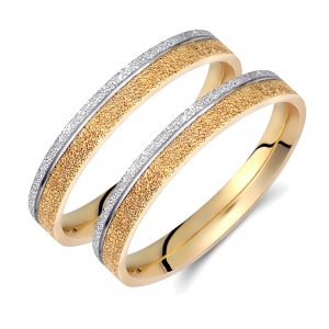 Ζευγάρι Βέρες γάμου-αρραβώνα Λευκόχρυσο-Χρυσό Κ14 (Σχ.407)