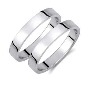 Ζευγάρι Βέρες γάμου-αρραβώνα Λευκόχρυσο Κ14 (Σχ.124)