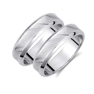 Ζευγάρι Βέρες γάμου-αρραβώνα Λευκόχρυσο Κ14 (Σχ.180Λ)