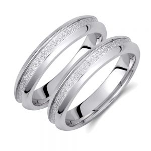 Ζευγάρι Βέρες γάμου-αρραβώνα Λευκόχρυσο Κ14 (Σχ.229)