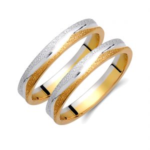 Ζευγάρι Βέρες γάμου-αρραβώνα Λευκόχρυσο-Χρυσό Κ14 (Σχ.440)