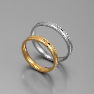 Ζευγάρι Βέρες γάμου-αρραβώνα Χρυσό και Λευκόχρυσο Κ14 (Σχ.23-03)