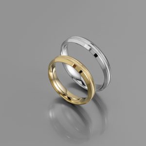 Ζευγάρι Βέρες γάμου-αρραβώνα Λευκόχρυσο-Χρυσό Κ14 (Σχ.25-28)