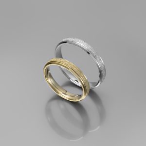 Ζευγάρι Βέρες γάμου-αρραβώνα Λευκόχρυσο-Χρυσό Κ14 (Σχ.25-19)