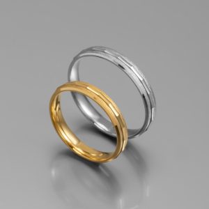 Ζευγάρι Βέρες γάμου-αρραβώνα Λευκόχρυσο και Χρυσό Κ14 (Σχ.23-01)