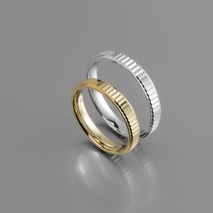 Ζευγάρι Βέρες γάμου-αρραβώνα Λευκόχρυσο-Χρυσό Κ14 (Σχ.25-34)