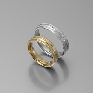 Ζευγάρι Βέρες γάμου-αρραβώνα Λευκόχρυσο-Χρυσό Κ14 (Σχ.25-17)