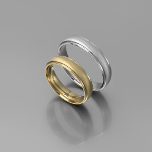 Ζευγάρι Βέρες γάμου-αρραβώνα Λευκόχρυσο-Χρυσό Κ14 (Σχ.25-31)