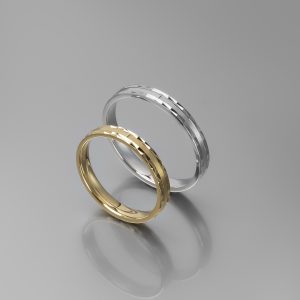 Ζευγάρι Βέρες γάμου-αρραβώνα Λευκόχρυσο-Χρυσό Κ14 (Σχ.25-06)