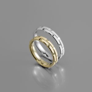 Ζευγάρι Βέρες γάμου-αρραβώνα Λευκόχρυσο-Χρυσό Κ14 (Σχ.25-09)