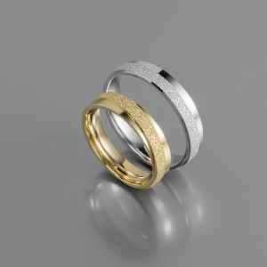 Ζευγάρι Βέρες γάμου-αρραβώνα Λευκόχρυσο-Χρυσό Κ14 (Σχ.25-12)