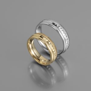 Ζευγάρι Βέρες γάμου-αρραβώνα Λευκόχρυσο-Χρυσό Κ14 (Σχ.25-21)