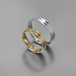 Ζευγάρι Βέρες γάμου-αρραβώνα Λευκόχρυσο-Χρυσό Κ14 (Σχ.25-07)